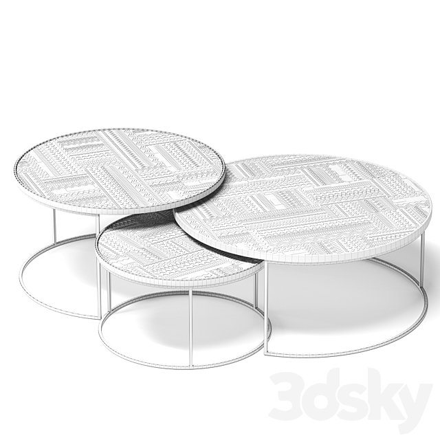 Tabwa Coffee table set by ETHNICRAFT 3DS Max Model - thumbnail 3