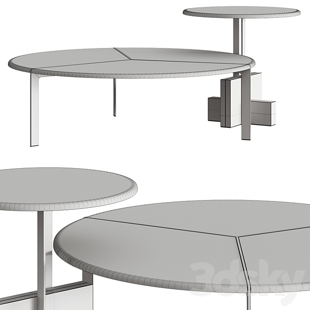 Tacchini Italia Joaquim Coffee Tables 3DS Max Model - thumbnail 2