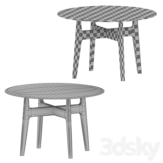 Tate 48 “Round Dining Table with Glass Top and Sand Base (Crate and Barrel) 3DSMax File - thumbnail 7