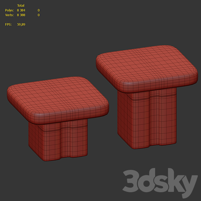 Tau 40 Murano Table Reflex 3DS Max Model - thumbnail 3