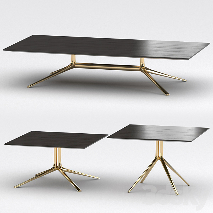 Tavolini Mondrian tables set-2 3DS Max - thumbnail 1