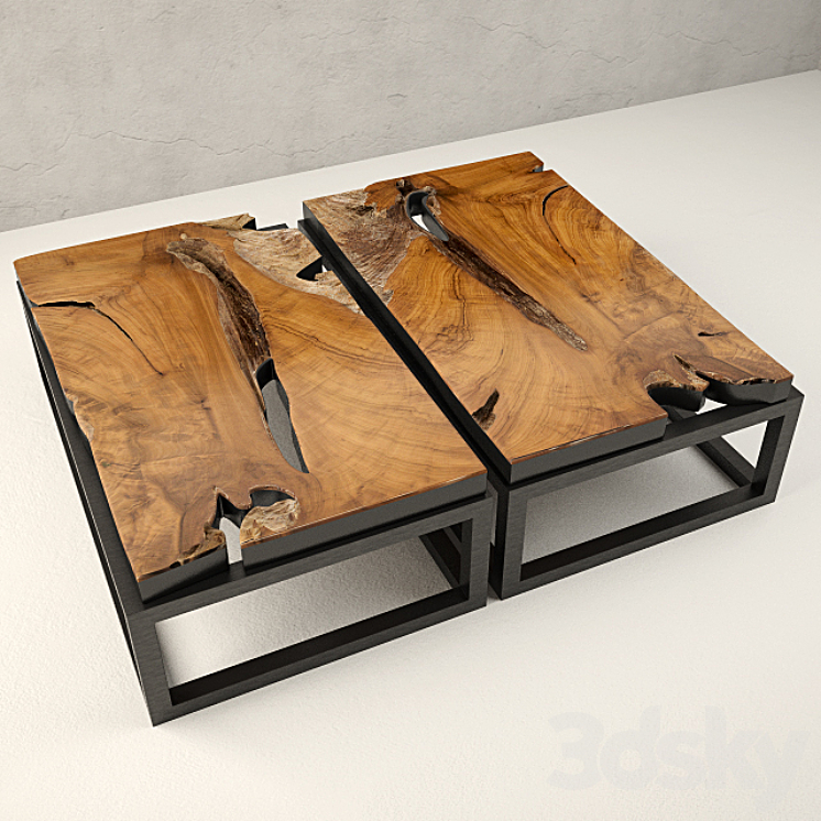 Teak Coffee Table 3DS Max - thumbnail 1