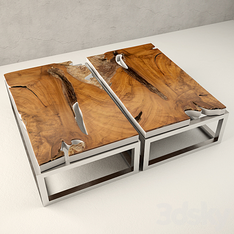 Teak Coffee Table 3DS Max - thumbnail 2