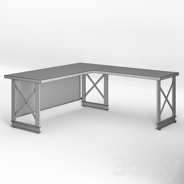 The carruca desk by Iron Age Office 3DS Max Model - thumbnail 3