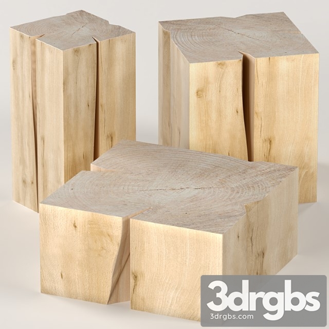 Three coffee table stump. 2 3dsmax Download - thumbnail 1