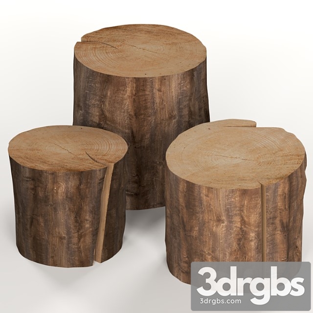 Three dark coffee table stumps. 2 3dsmax Download - thumbnail 1