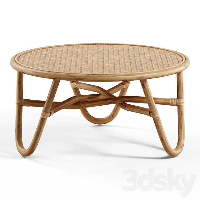 Tikamoon – Lina Rattan coffee table 3ds Max - thumbnail 1