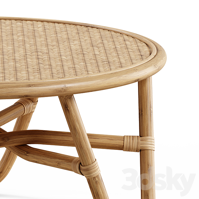 Tikamoon – Lina Rattan coffee table 3ds Max - thumbnail 2