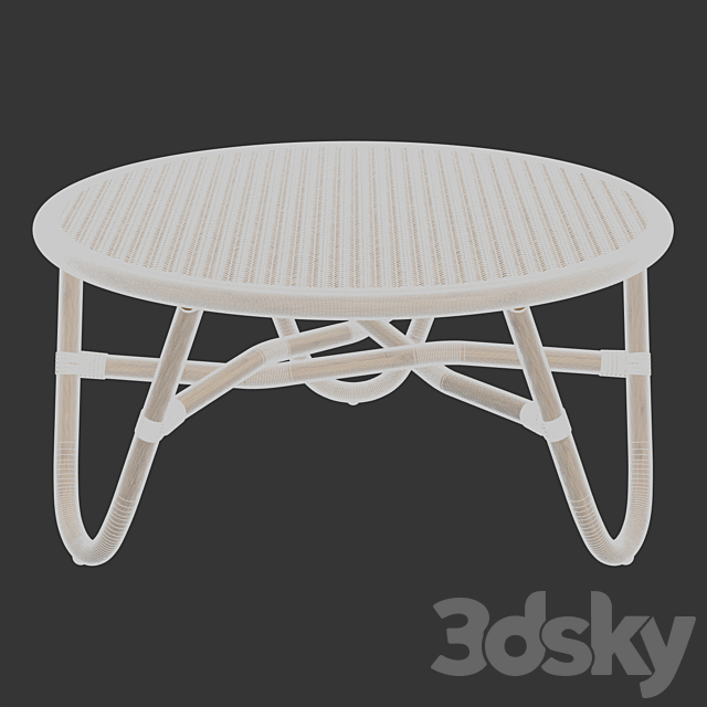 Tikamoon – Lina Rattan coffee table 3ds Max - thumbnail 3