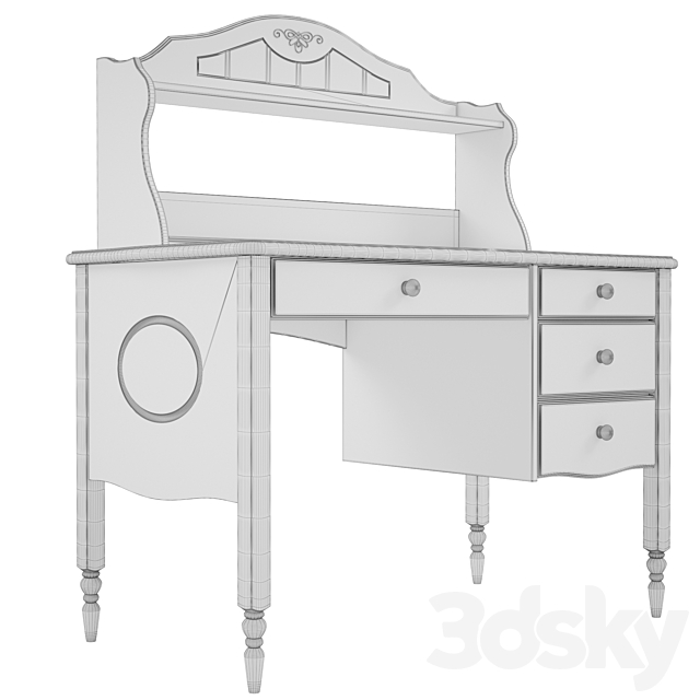 Timberica Aino New Table _ Desk with shelf Aino 3DS Max Model - thumbnail 3