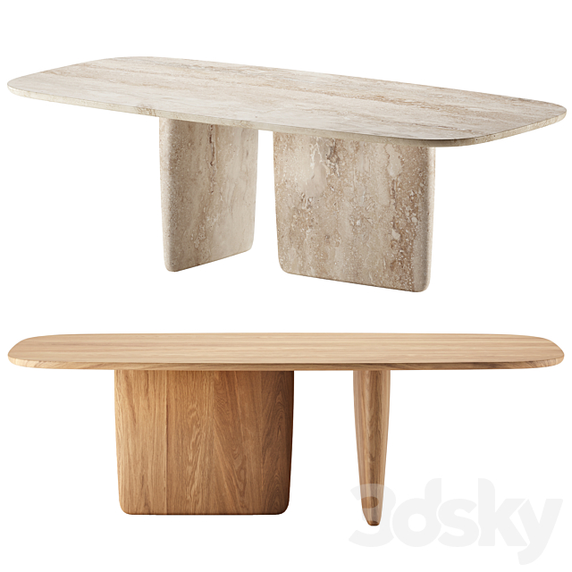 TOBI-ISHI Oval Dining Table by B&B Italia 3ds Max - thumbnail 1