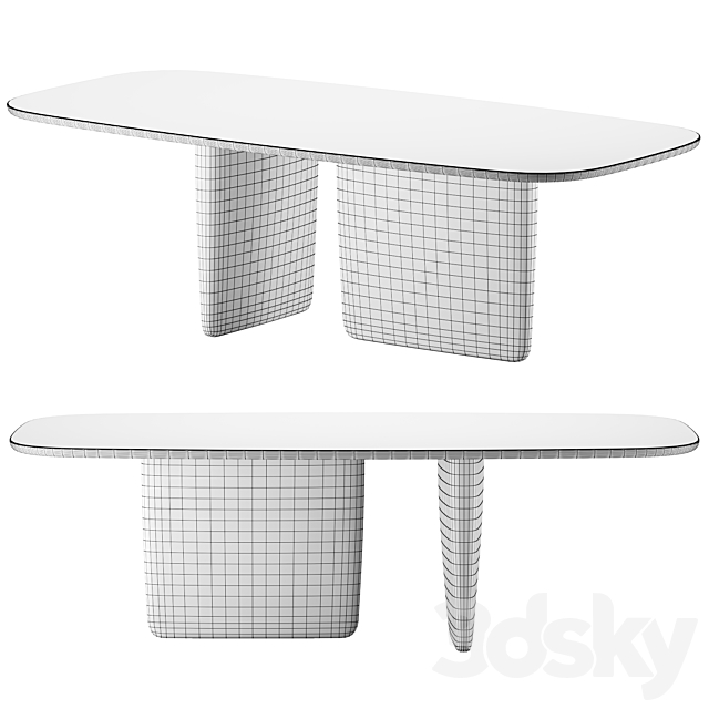 TOBI-ISHI Oval Dining Table by B&B Italia 3ds Max - thumbnail 2