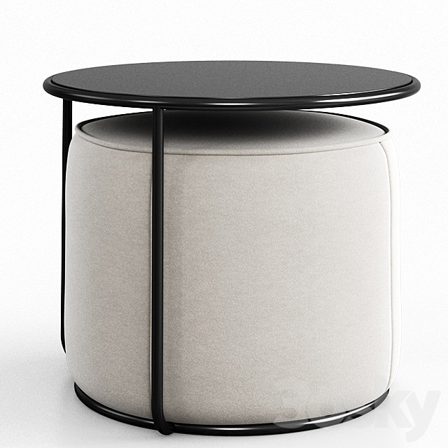 Tom pouf & side table 3DSMax File - thumbnail 2