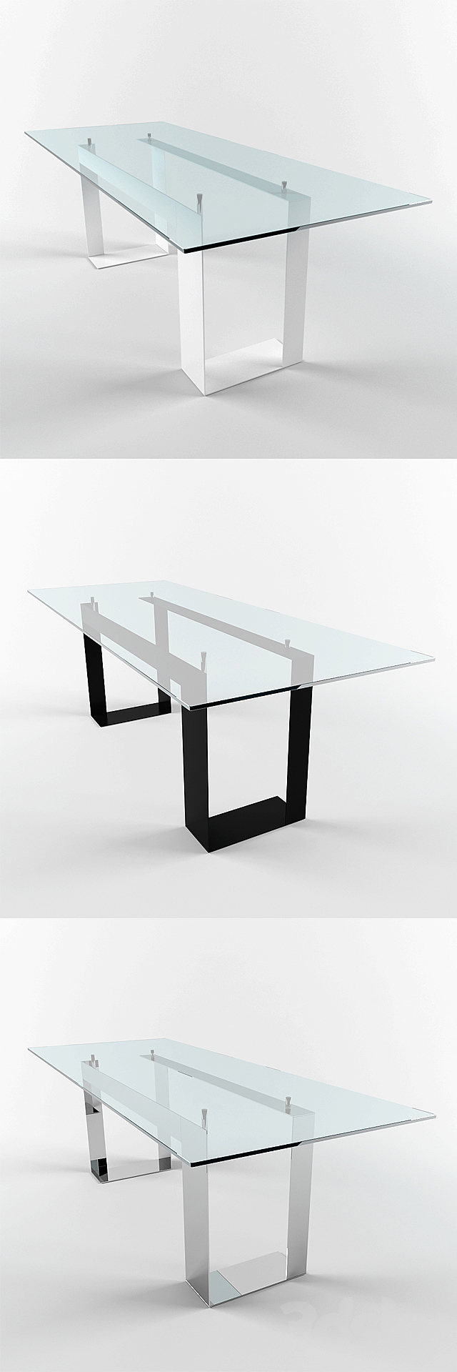 Tonelli Design MILES Rectangular glass table 3DS Max Model - thumbnail 2