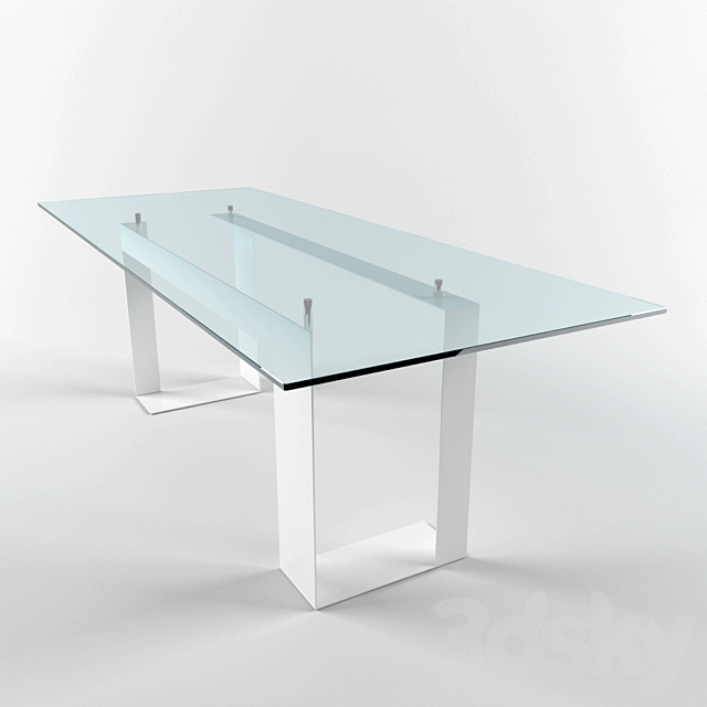 Tonelli Design MILES Rectangular glass table 3DS Max Model - thumbnail 3