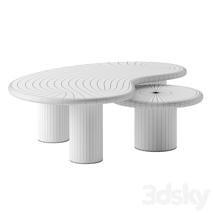 TRAVERTINE PUDDLE coffee table by Anna Karlin 3DS Max Model - thumbnail 2