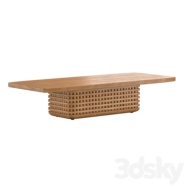 TRELICA TEAK RECTANGULAR COFFEE TABLE 3ds Max - thumbnail 2