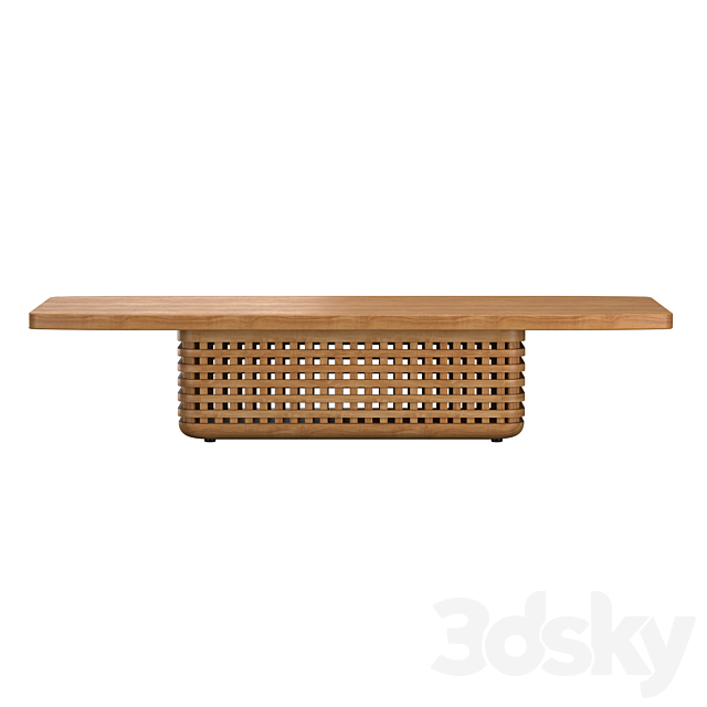 TRELICA TEAK RECTANGULAR COFFEE TABLE 3ds Max - thumbnail 3