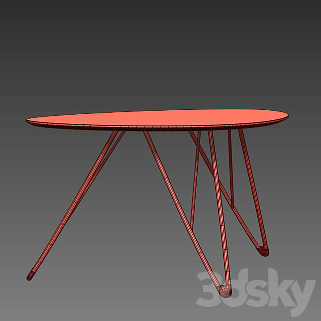 Triangle coffee table 3DS Max Model - thumbnail 3