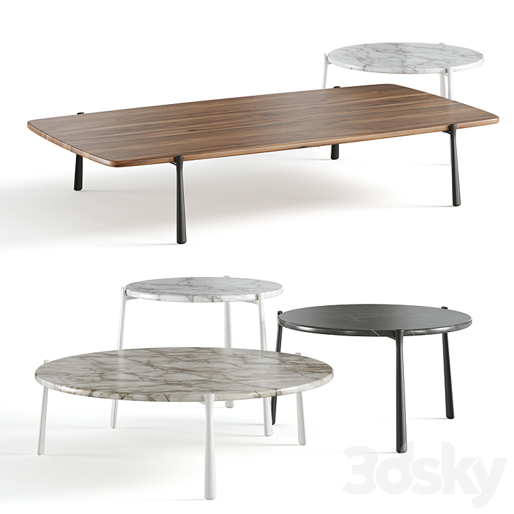 Tribu Branch Low Tables 3DS Max Model - thumbnail 1