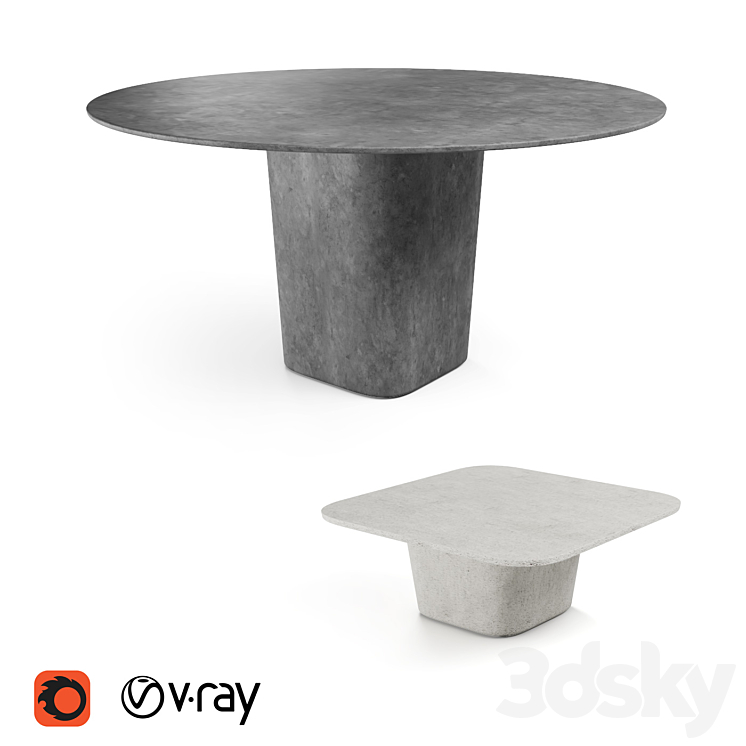 Tribù Tao outdoor garden Tables 3DS Max - thumbnail 2