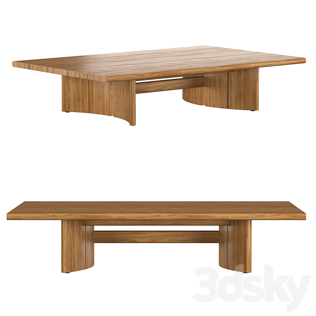 TRIESTE TEAK RECTANGULAR COFFEE TABLE 3ds Max - thumbnail 1