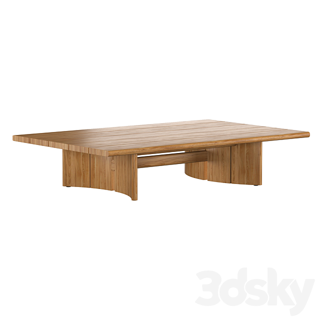 TRIESTE TEAK RECTANGULAR COFFEE TABLE 3ds Max - thumbnail 2