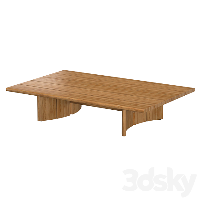 TRIESTE TEAK RECTANGULAR COFFEE TABLE 3ds Max - thumbnail 3