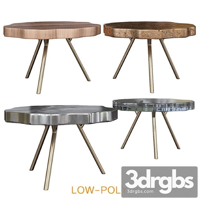 Trio petrified coffee table 2 3dsmax Download - thumbnail 1