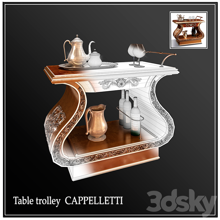 Trolley table CAPPELLETTI 3DS Max - thumbnail 2