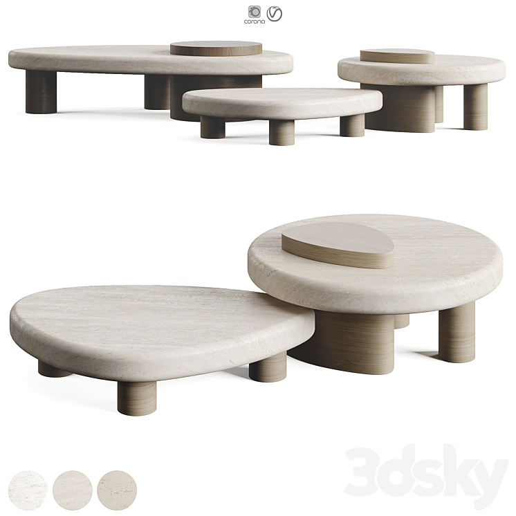 Trussardi Larry Coffee Table 3DS Max Model - thumbnail 1