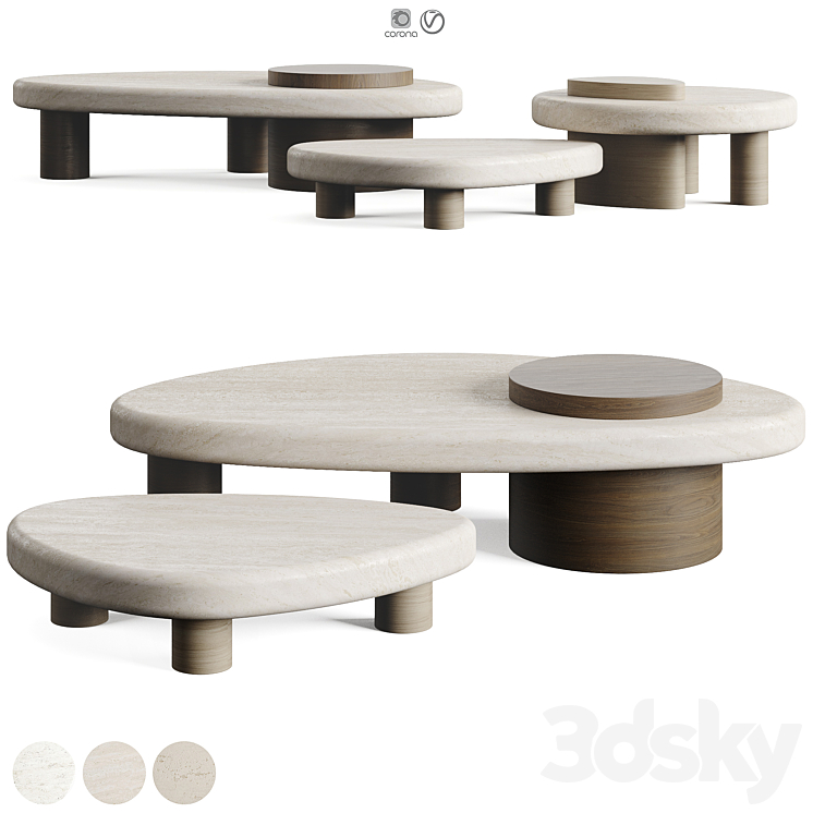 Trussardi Larry Coffee Table 3DS Max Model - thumbnail 2