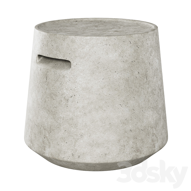 Turn Cocktail Stool _ Wood and concrete cocktail table 3ds Max - thumbnail 3