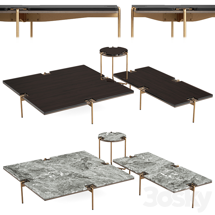 Turri Blues Coffee Table 3DS Max Model - thumbnail 1