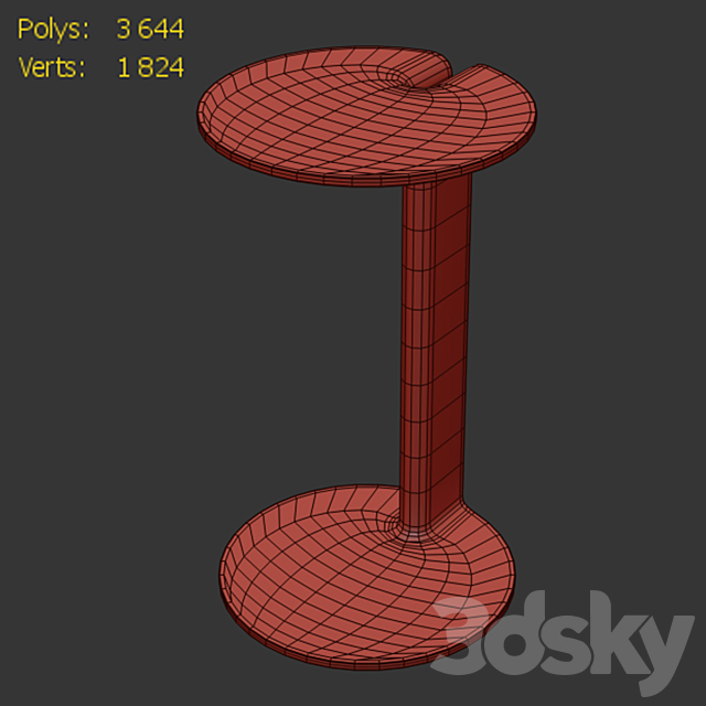 Twin coffee table 3DS Max Model - thumbnail 2