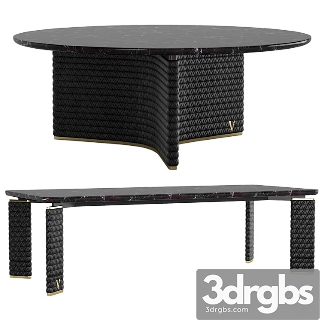 Two tables versace v-marble table - thumbnail 1