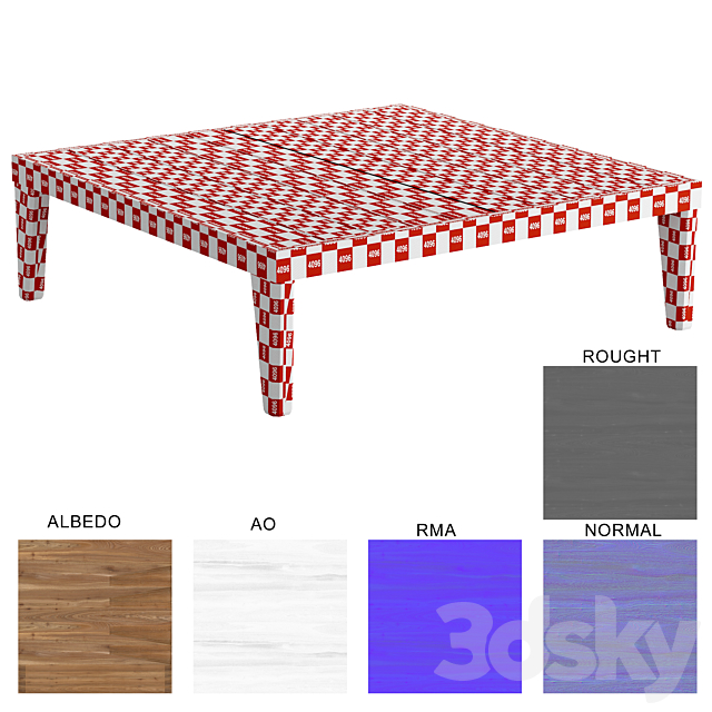 URBA Coffe Table 3DS Max Model - thumbnail 5