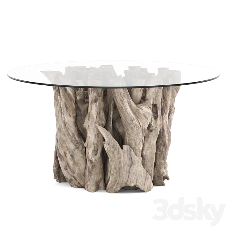 Uttermost Driftwood Coffee Table 3DS Max Model - thumbnail 2