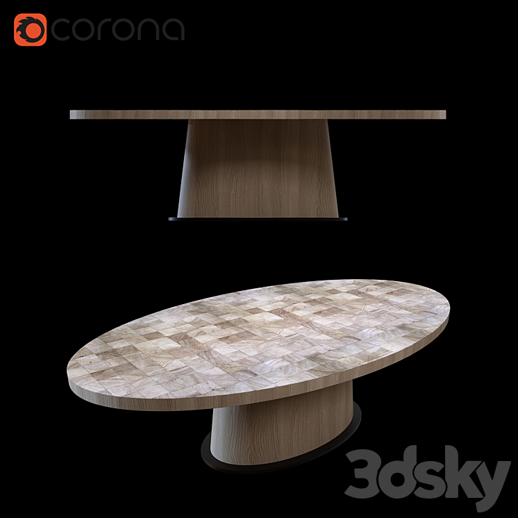 Van Rossum KOPS OVAL TABLE 3DS Max - thumbnail 2