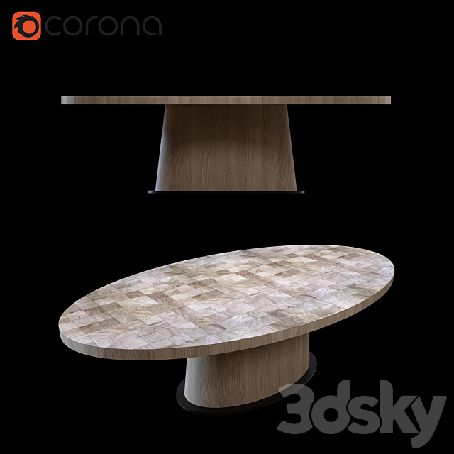 Van Rossum KOPS OVAL TABLE 3DSMax File - thumbnail 2