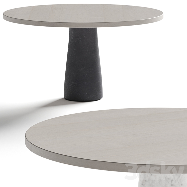 Van Rossum Stone Dining Table 3DS Max - thumbnail 1