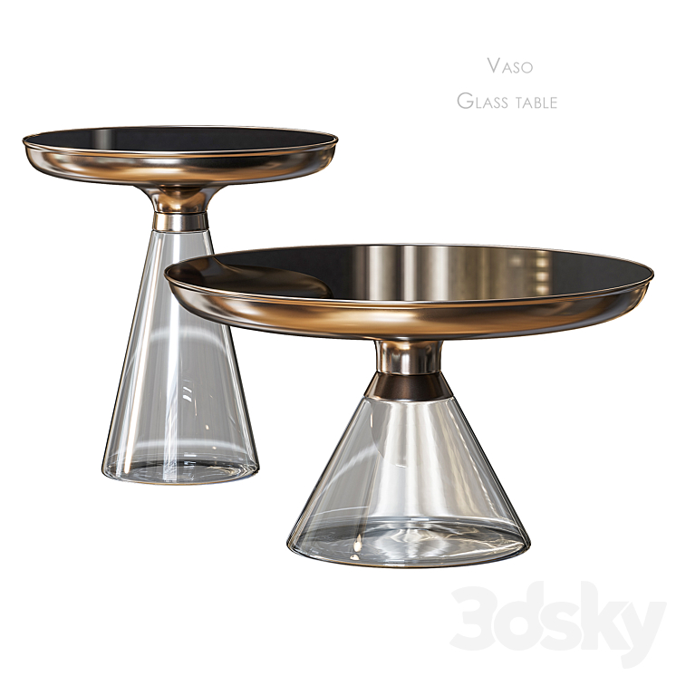 Vaso Glass Cosmorelax coffee table 3DS Max Model - thumbnail 1