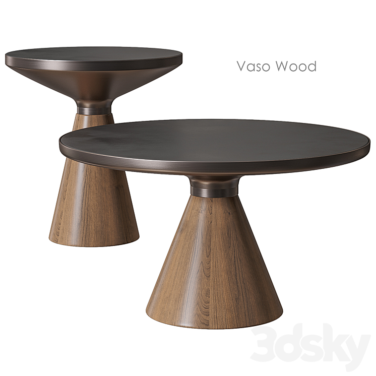 Vaso Wood Coffee table by Cosmo 3DS Max Model - thumbnail 1