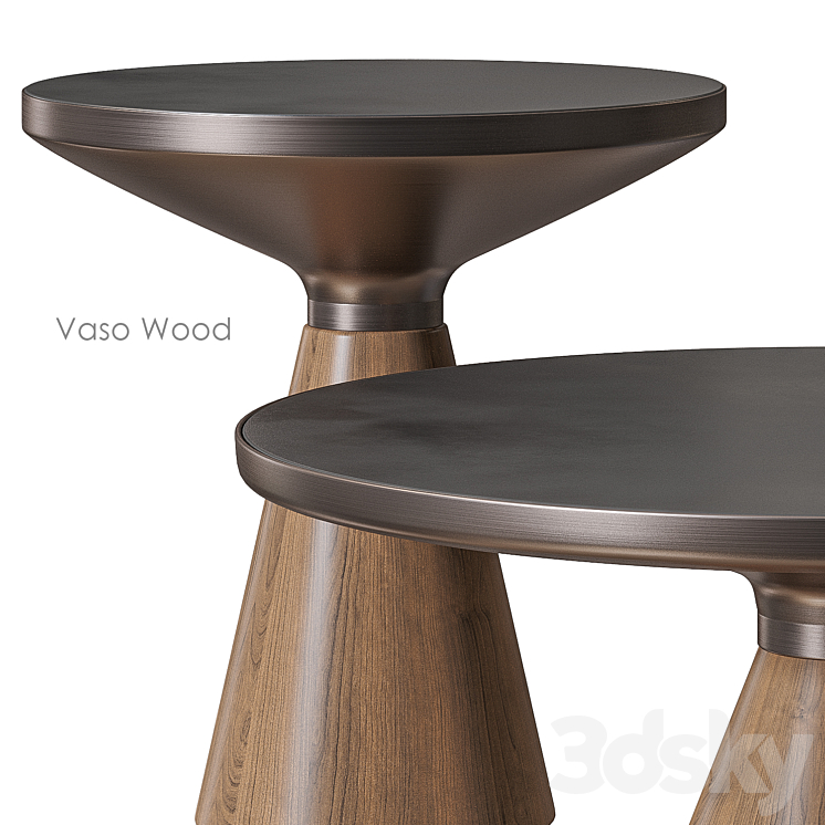 Vaso Wood Coffee table by Cosmo 3DS Max Model - thumbnail 2