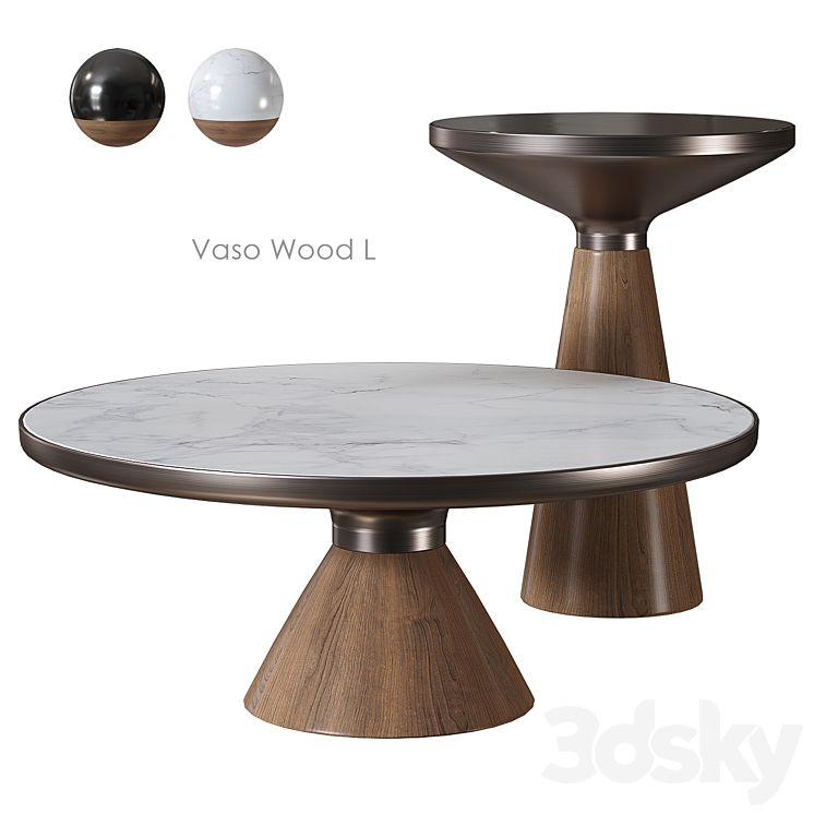 Vaso Wood L Coffee table from SKANDI FURNITURE 3DS Max Model - thumbnail 1