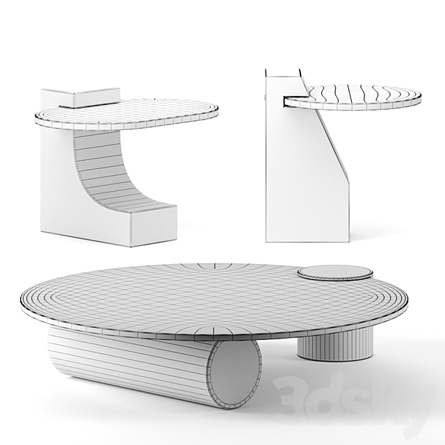 Verre Particulier tables by Baxter 3DSMax File - thumbnail 2