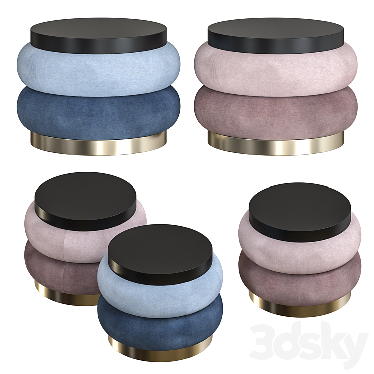 Vibieffe Chignon Coffee Tables & Poufs 3DS Max - thumbnail 1