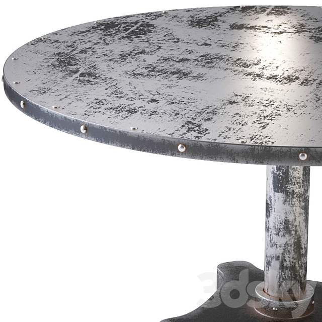 Victor solid industrial metals and iron dining table 3DS Max Model - thumbnail 3