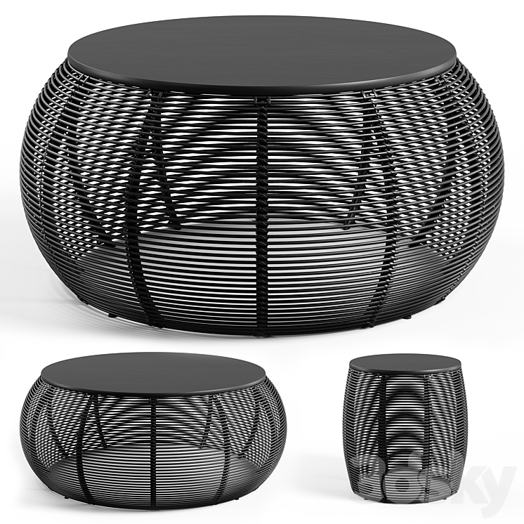 Vincent Sheppard – Ivo side table – black 3DS Max Model - thumbnail 1