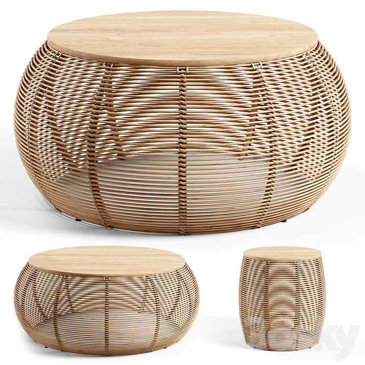 Vincent Sheppard – Ivo side table – natural 3DS Max Model - thumbnail 1